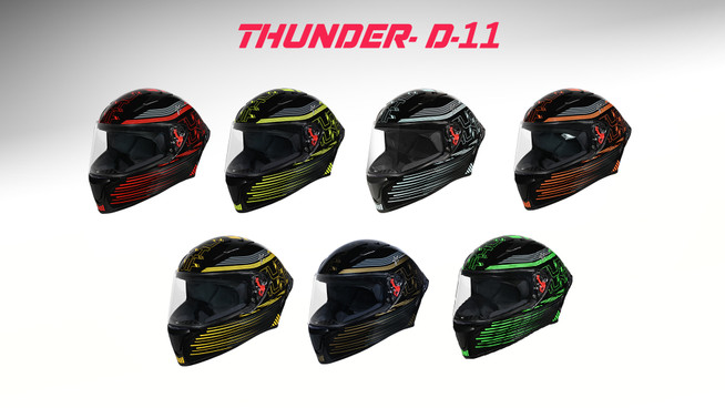 STUDDS Thunder D11 ISI Certified Full Face Graphic with Clear