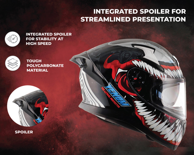 Motorcycle Helmet Marvel Venom Helmet Spyder Venom Helmet Axor