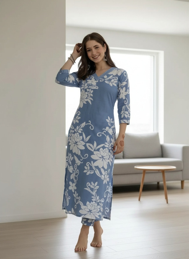 ak fashion mall Women Kurti Pant Dupatta Set