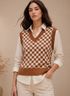 FEVERFEW Women Checkered V Neck Multicolor Sweater - Image 8