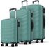 Safari Hard Body Set of 3 Luggage 8 Wheels - LIFT 55/66/75 4W SAGE GREEN - Green