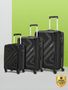 kamiliant by american tourister hard body set of 3 luggage 4 wheels - combination lock-kiza(small55cm|medium68cm|large79cm) - black