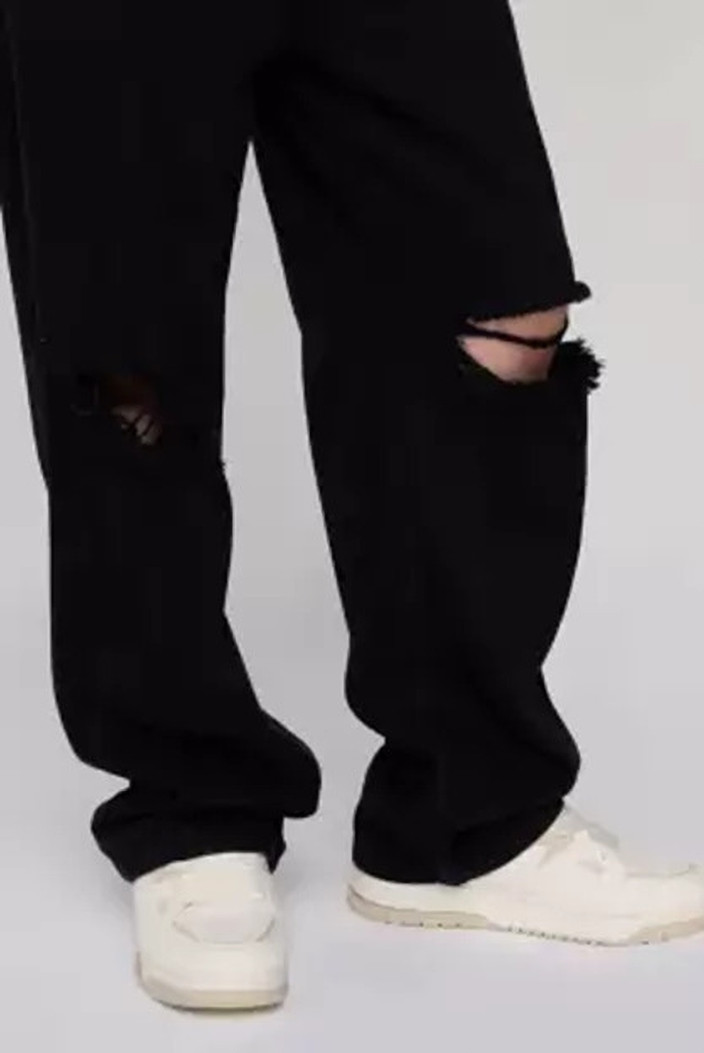 Jeancherry Loose Fit Men Black Jeans