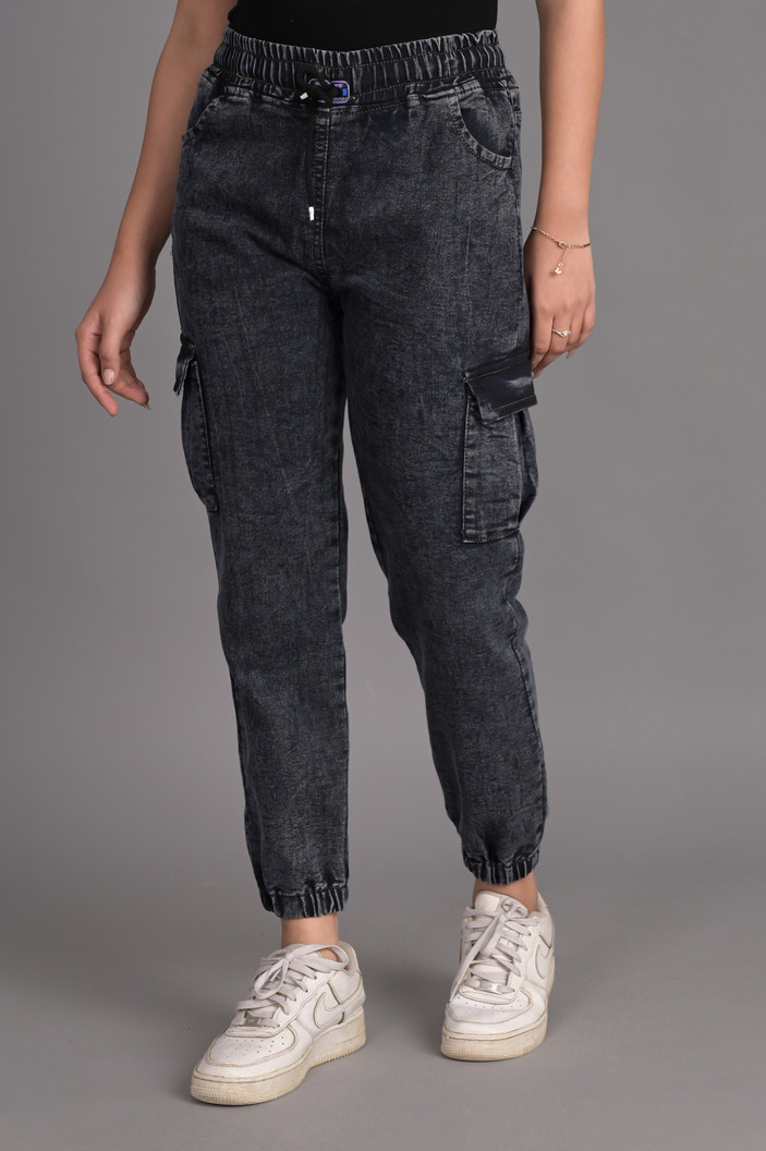Waist Jogger Fit Jeans For Womens Buy Women Blue Street Wear