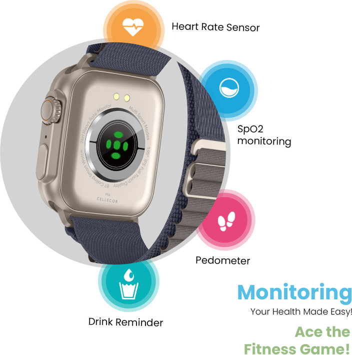 Heart Rate M4 Smart Watch Original Cellecor RUSH HD Display