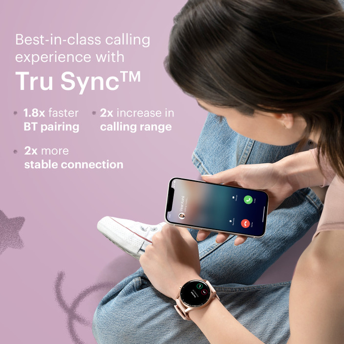 Noise Crew Round Display with Bluetooth Calling, Metallic