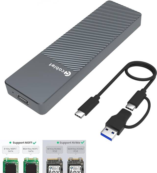 Cablet NVMe/NGFF SSD Enclosure USB Gen2 10Gbps (SSD Not