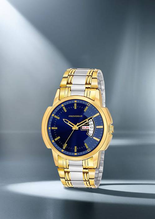 PROVOGUE SK PG 4011 BLU SLVR GLD Analog Watch for Men with Day and
