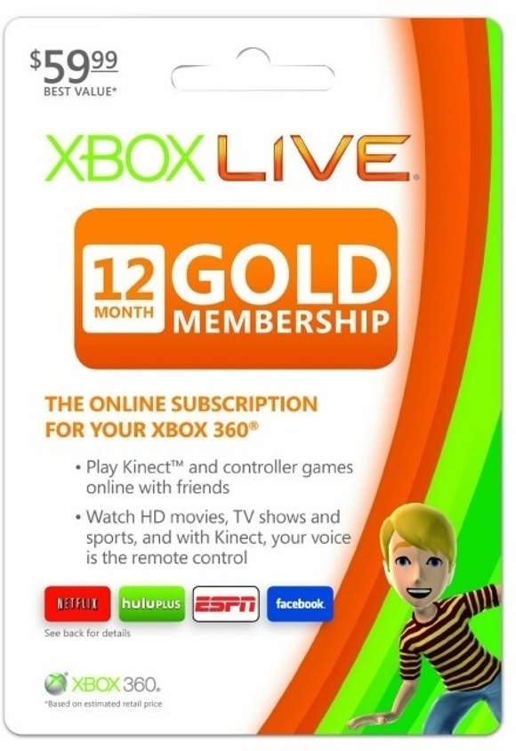 Original Xbox Xbox Memberships Xbox Live 12 Month Gold