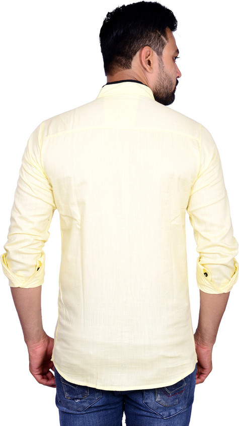 La Milano Men Solid Casual Yellow Shirt Buy Yellow La Milano Men - Main Image