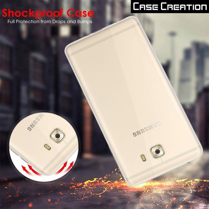 CASE CREATION Back Cover for Samsung Galaxy C9 Pro (2017) Ultra Thin  Clear Transparent Flexible Soft TPU Slim Back Case Cover (Crystal Clear)