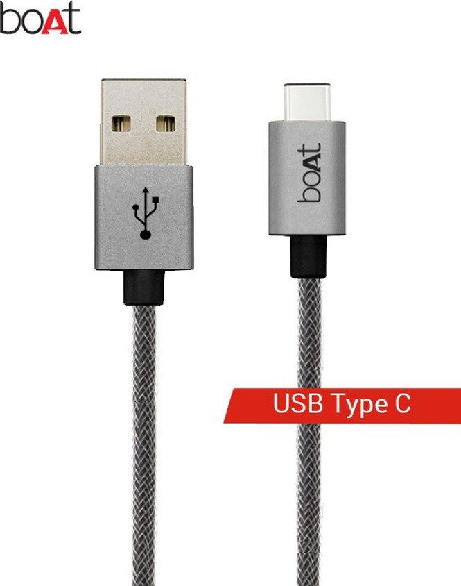 Boat Type 2m Usb Type C Cable BoAt A750 Type C Cable, Rebellious Black