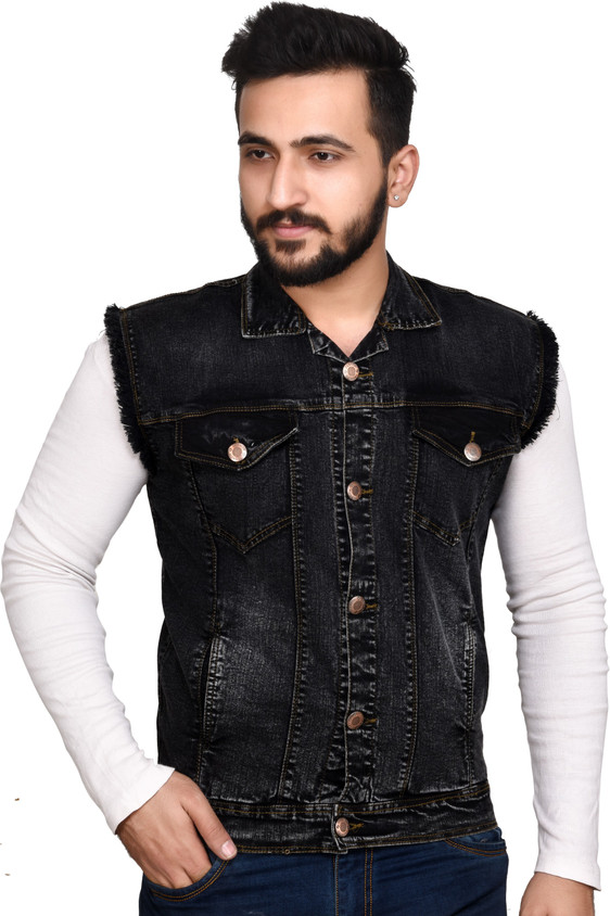Lightweight Jacket Sleeveless Black Jean Jacket Vest Mens Buy - Main Image