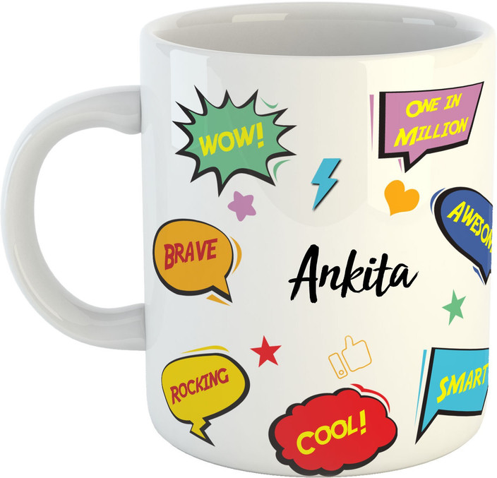 ARTBUG Ankita Name Ceramic Coffee Mug