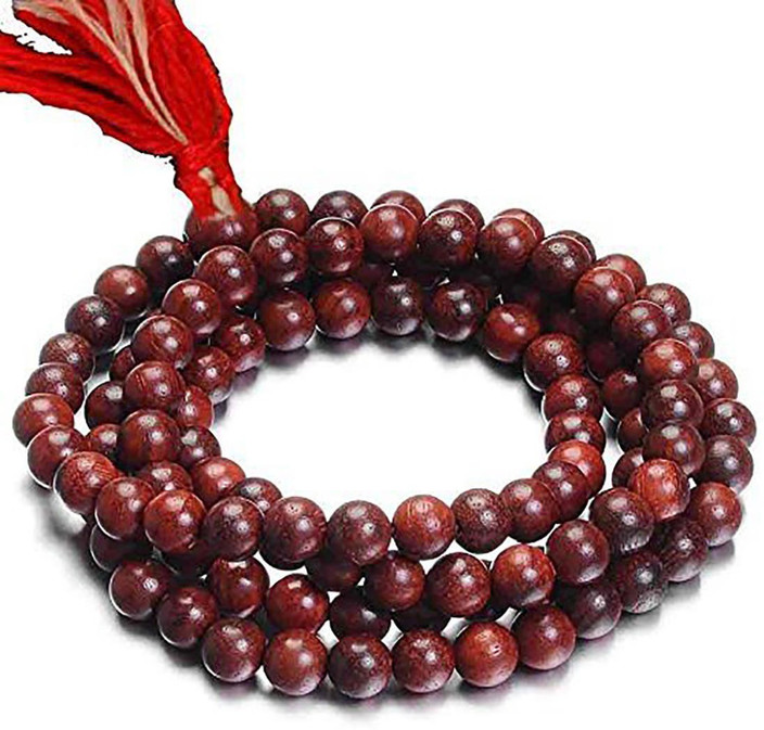 Sethi Traders Red Sandalwood Mala Lal Spiritually Energized Chandan Mala  with 108 Beads Beads Wood Chain