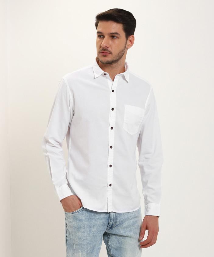 John Players Buy Jeans Shirt John Players Yellow 01 Solid Slub