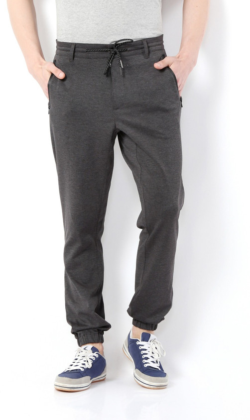 VAN HEUSEN Athleisure Men Grey Solid Zipper Pocket Super Stretch