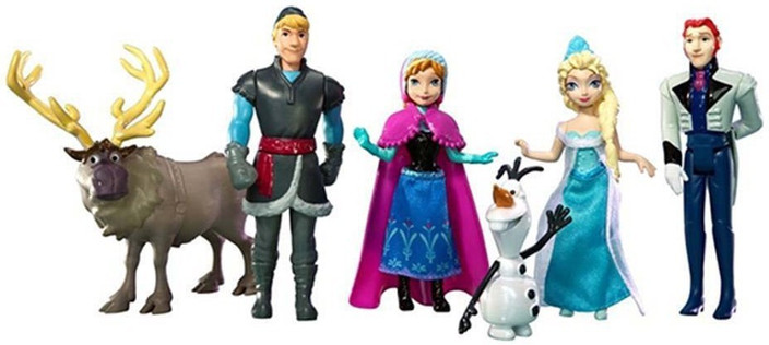 Set Figure Frozen - Elsa, Anna, Olaf, Kristoff E Sven, Altezza 7-12 Cm, In PVC Sicuro, Per Torte E Giochi Bambini - Foto 6