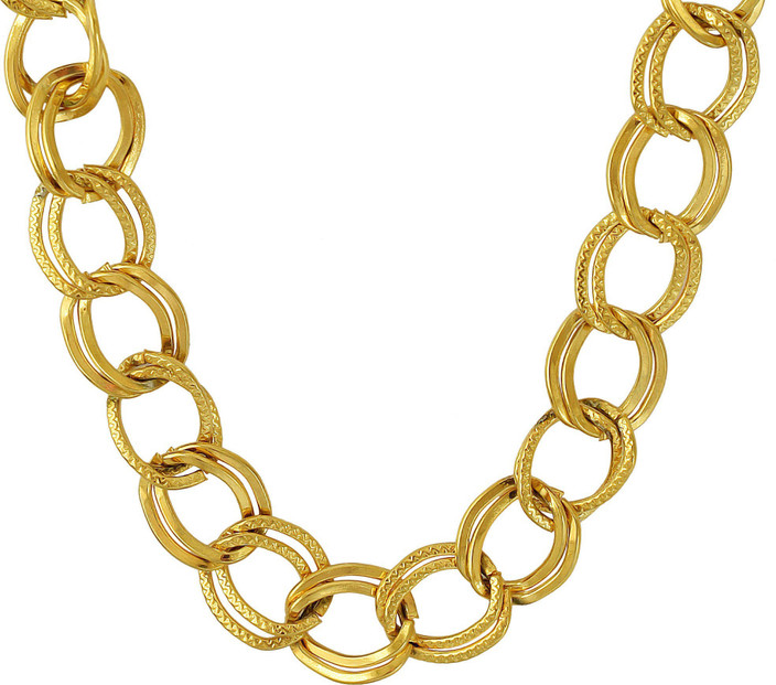 RN 24Kt Mircon Gold Covered 22 inches/26gms Necklace Heavy Look