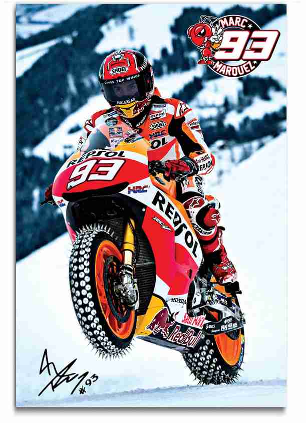 Cuadro Madera Honda Cuadro Moto GP Marquez Repsol Honda - 97x62 Cm, 3 Partes Cuadro Madera 97x62 Cm - 12