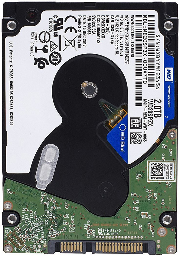 WesternDigital製2TB HDD WD22PURZ 使用:3時間 WesternDigital製