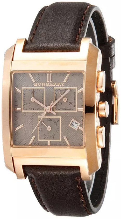 中古 バーバリー BU1566 スクエア ブラウン メンズ 腕時計 BURBERRY