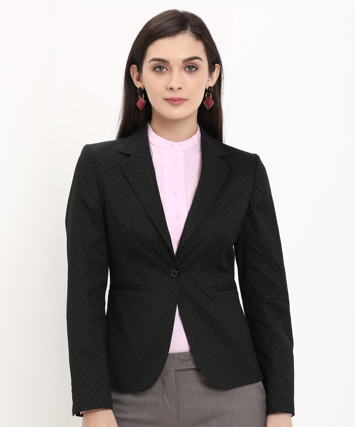 VAN HEUSEN Self Design Single Breasted Formal Women Blazer Buy