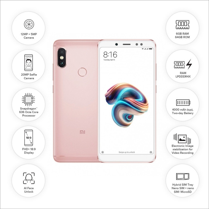 送料込　美品　Xiaomi Redmi Note5 pro メモリ6G /64G Mi Redmi Note 5 Pro ( 64 GB Storage, 6 GB RAM ) Online at