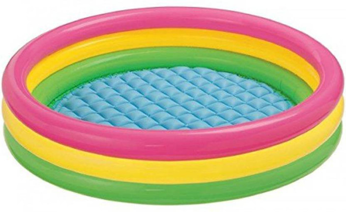 GLOBAL kids 3Ft Inflatable Bath Tub Baby Swimming Pool with Air Pump (combo) (Multi color) Inflatable Swimming Pool