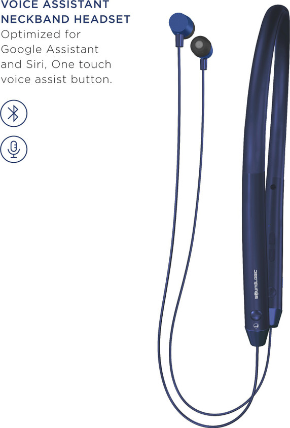 Neckband Soundlogic Headphones Wireless Charging Voice Assistant