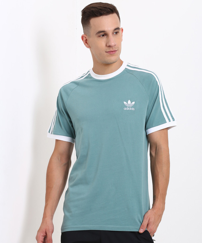 Flipkart Adidas Lime Green T Shirt ADIDAS ORIGINALS Striped Men