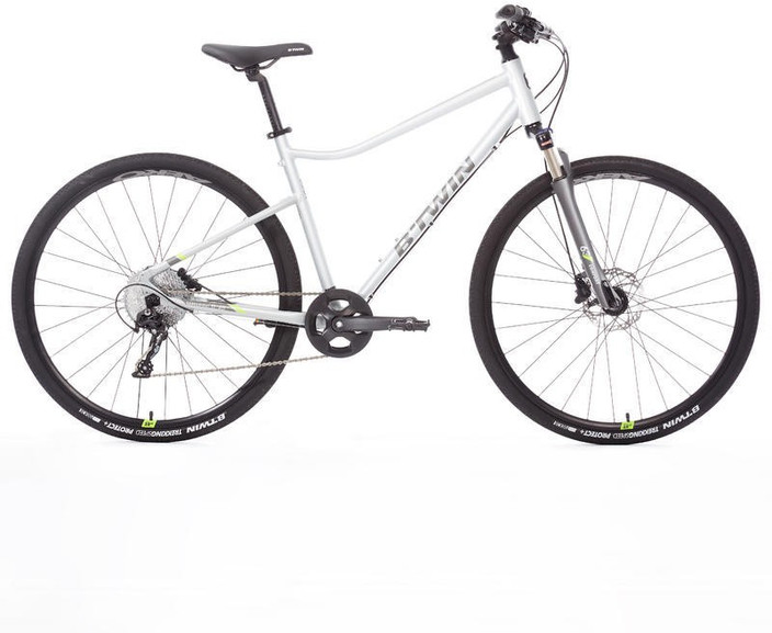 Btwin Riverside 100 Btwin White Hybrid Bike Decathlon Cycle Btwin