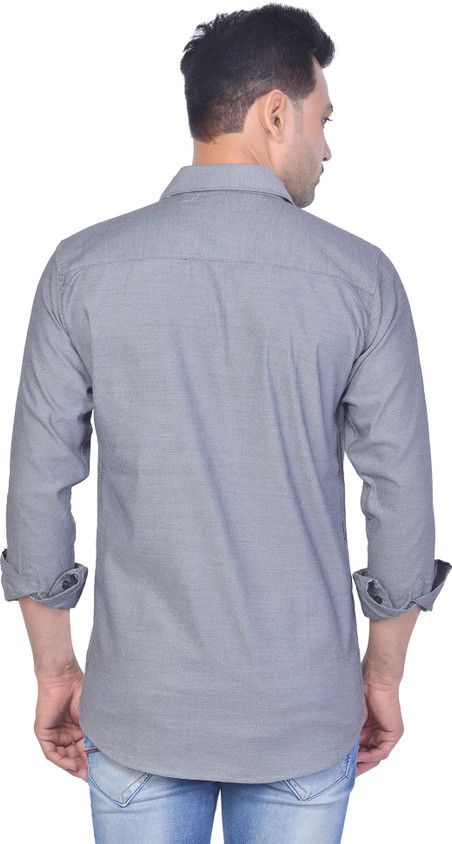 Casual Milano Grey Milano Shirt Men' Color Shirt Geometric Print