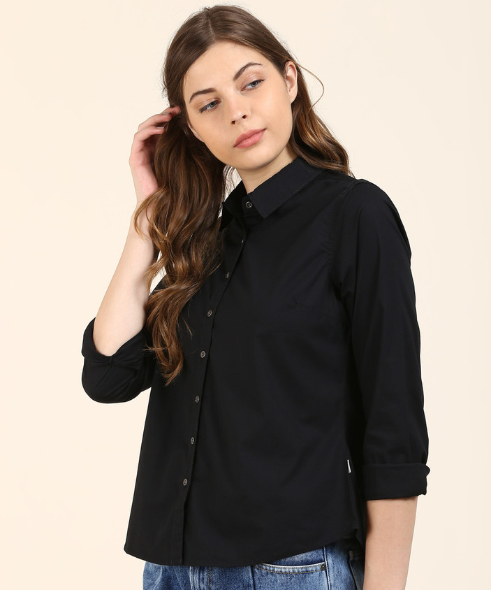 Pepe Jeans Black Jeans Shirt Flipkart Pepe Jeans Women Solid