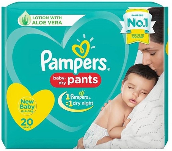 Pampers NEW BABY UPTO 5 KG 20 PANTS X 4 New Born Buy 80 Pampers Pant Diapers for babies weighing 5 Kg Flipkart