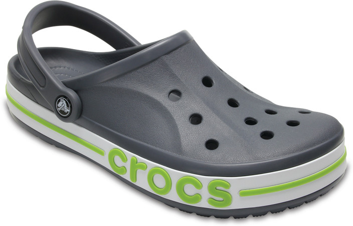 crocs grey and green