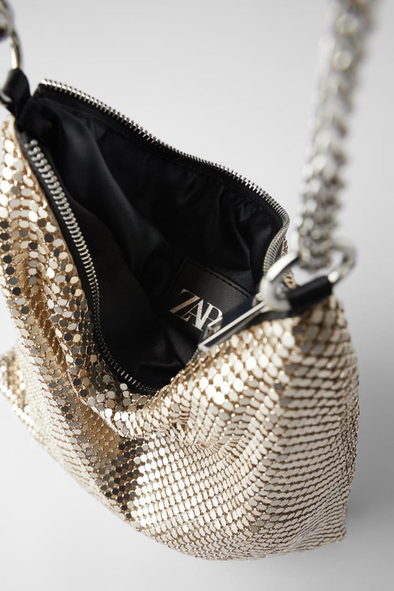 ぴのまる様 MESH SHOULDER BAG Zara + Metallic Mesh Shoulder Bag