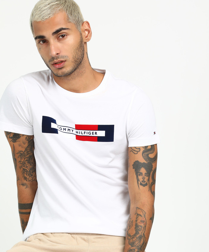 TOMMY HILFIGER Solid Men Round Neck White T-Shirt Buy TOMMY