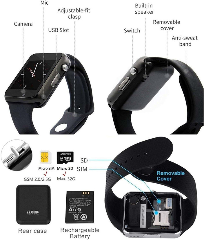 RitEmart A Smart Watch Bluetooth Smartwatch