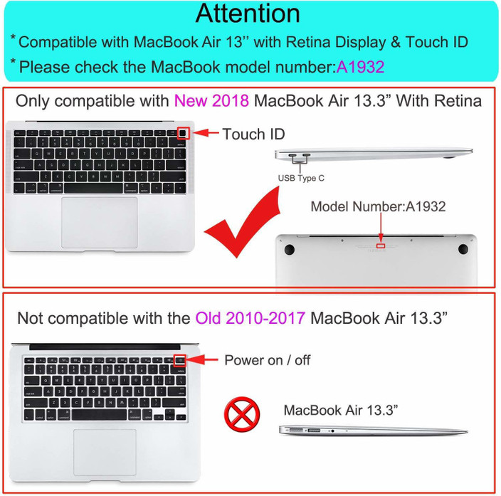 MOCA Front Back Case for Apple New MacBook Air 13 inch 2019 2018