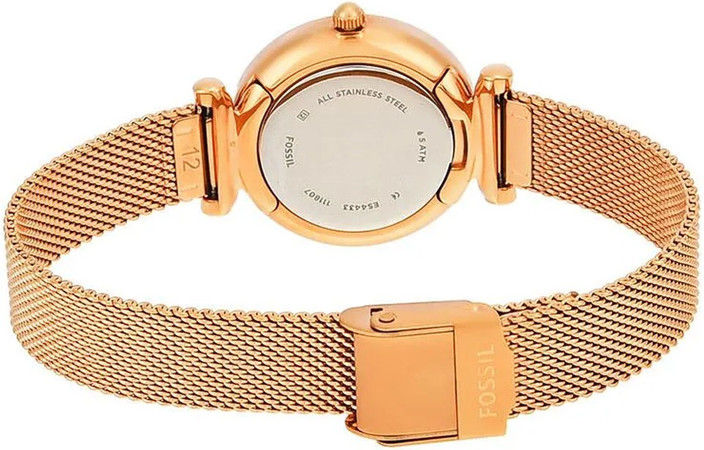 【新品・未使用】 Fossil CARLIE MINI ES4433 Carlie Three-Hand Rose Gold-Tone Stainless Steel Watch
