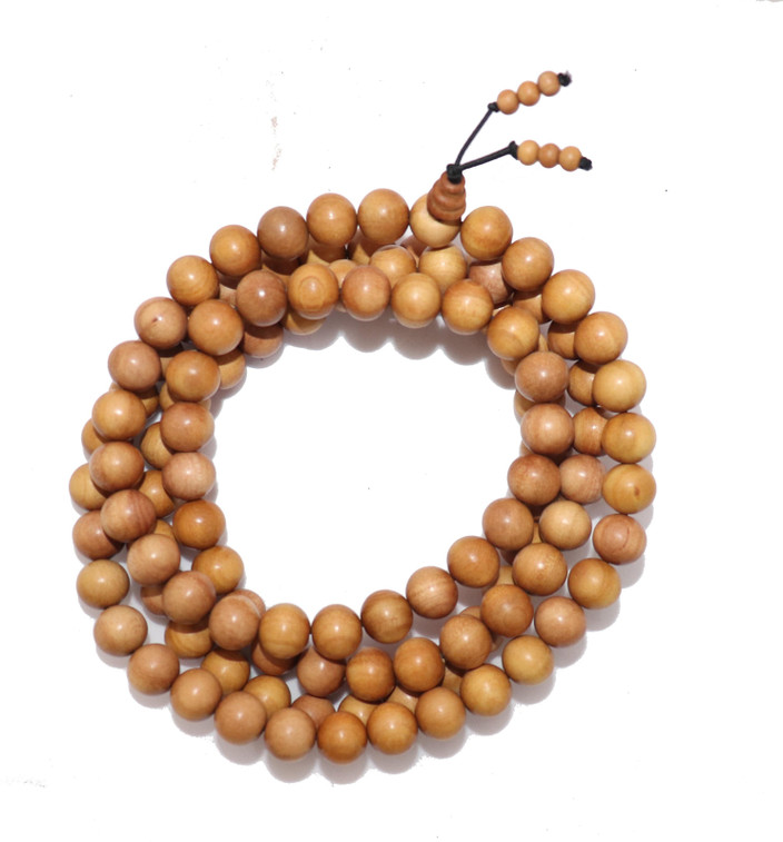 RDK White Chandan (Sandalwood) Mala 100% Genuine mm Wood Chain Beads Wood  Chain
