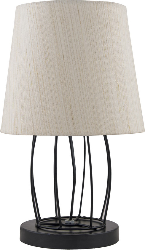 Homesake Modern Table Lamp, Metal Wire Cage Base with Long Fabric Drum  Shape Lampshade for Home Office Cafe Restaurant Table Lamp