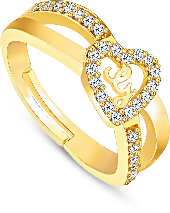 Kanak Jewels Valentine Love Letter G American Diamond Adjustable