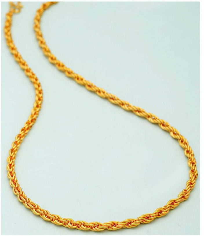 Khushal Bella Stylish Trendy Most Popular Beautiful Design Golden light  Gold Plated Chain (20 Inch) Gold-plated Plated Brass Chain