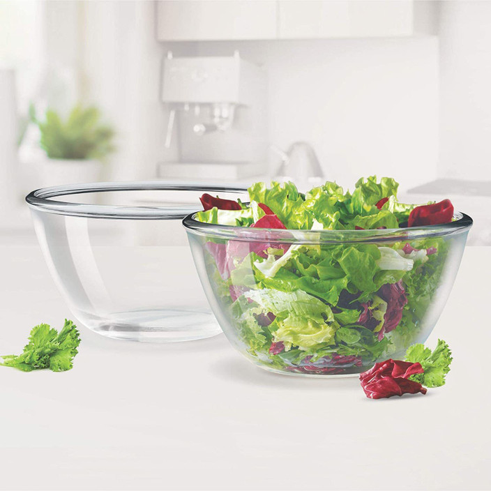 Borosilicate Glass Large Glass Salad Bowl With Lid TREO Glass