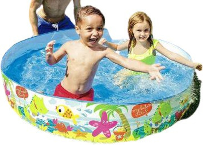Shopkart Round Rubber Plastic Small Size Swimming Pool For Children,  Diameter Feet Inflatable Swimming Pool (Multicolor) Inflatable Swimming  Pool
