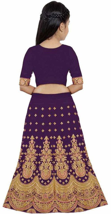 Purple 10 Years Ghagra Choli Kids Lehenga Choli: Buy Girls Lehenga