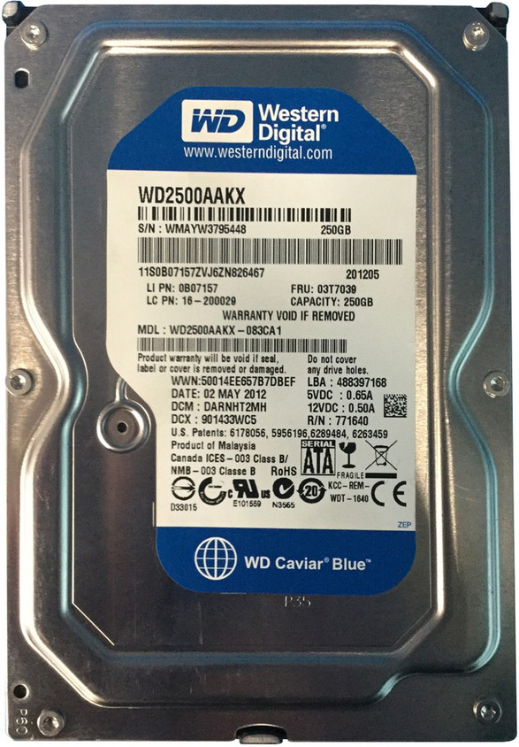 外付けハードディスク・ドライブ WD Caviar Blue 250GB HDD WD2500AAJS Western Digital WD2500AAJS / K017C 250GB 3.5