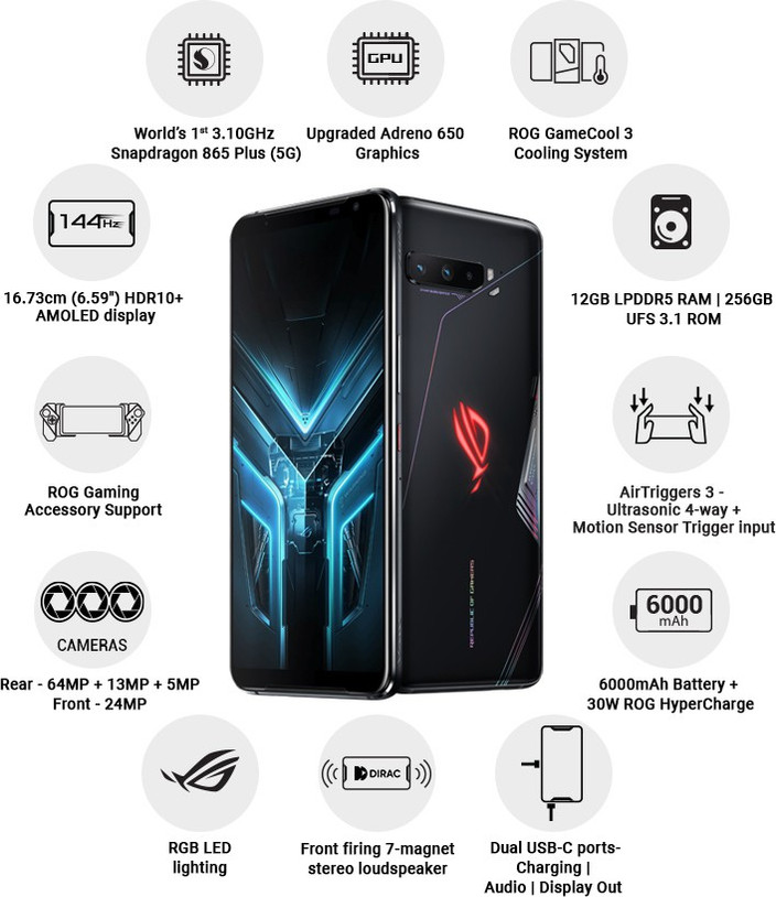 Mobile Rog 12gb Asus ROG Phone Strix ZS661KS, ROG Phone III Strix